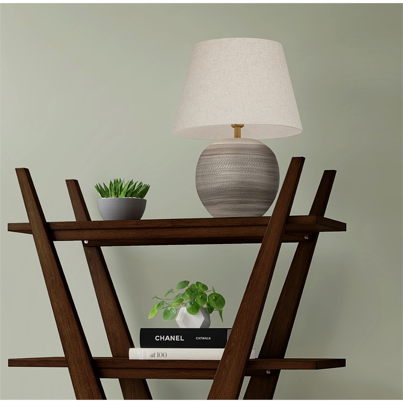 Earthy Gray Ceramic Boho Table Lamp Modern style
