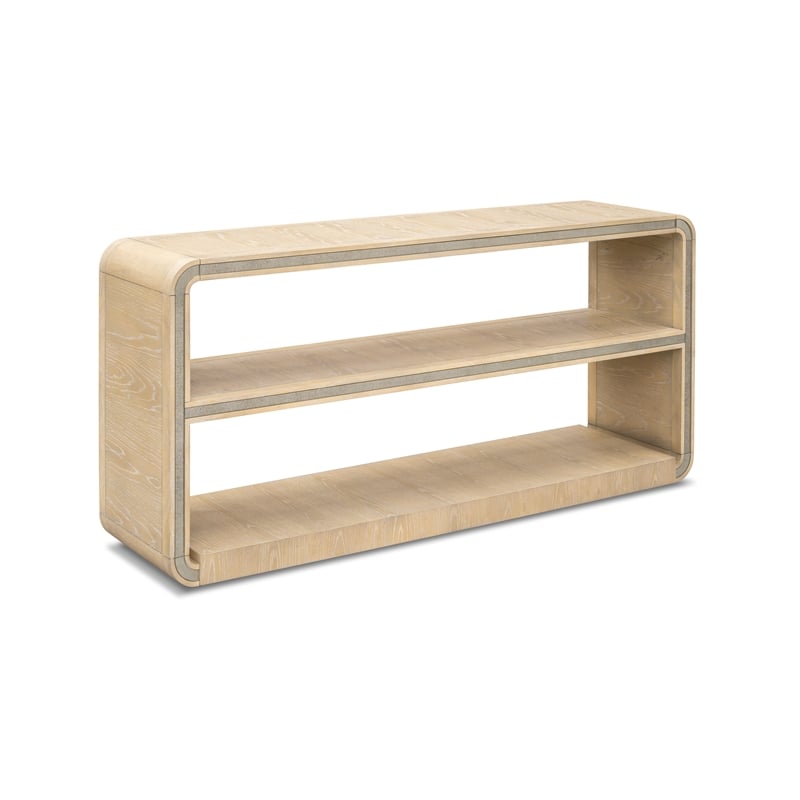 Blonde Oak White Wood Veneer Console Table