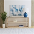 Blonde Oak White Wood Veneer Console Table