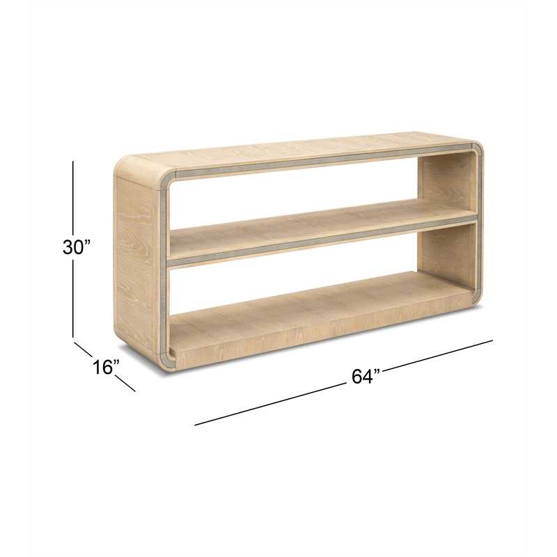 Blonde Oak White Wood Veneer Console Table
