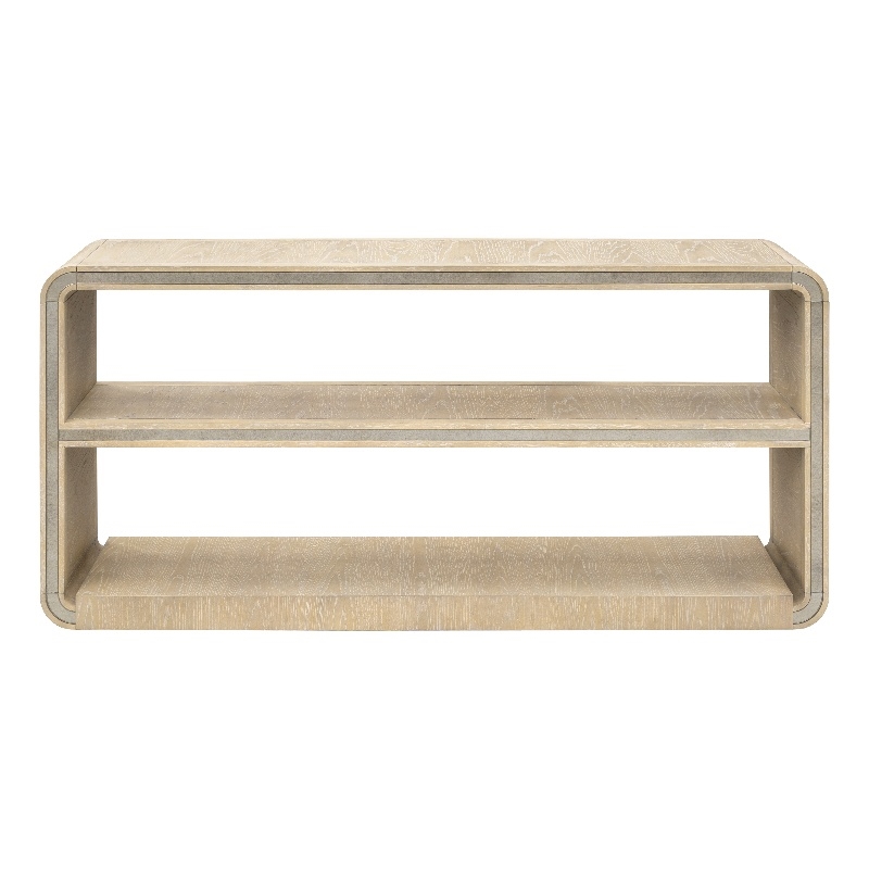 Blonde Oak White Wood Veneer Console Table