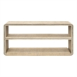 Blonde Oak White Wood Veneer Console Table