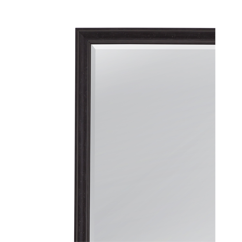 Bassett Mirror Traditional Beaded Metal Leaner Mirror in Black