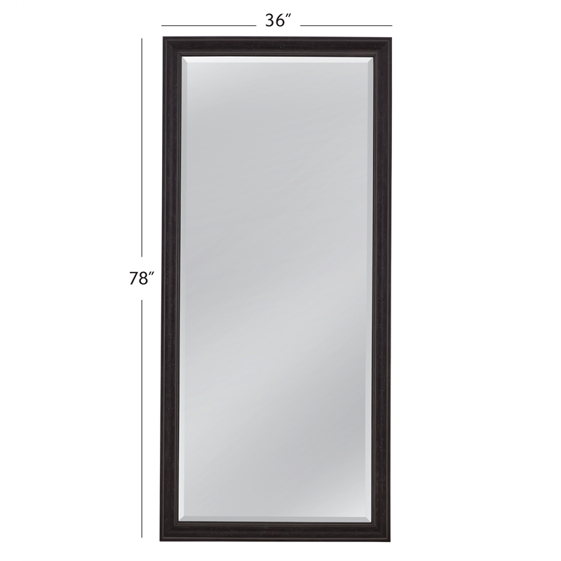 Bassett Mirror Traditional Beaded Metal Leaner Mirror in Black