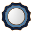 Bassett Mirror Round Blue Framed Wall Mirror for Modern Home Decor