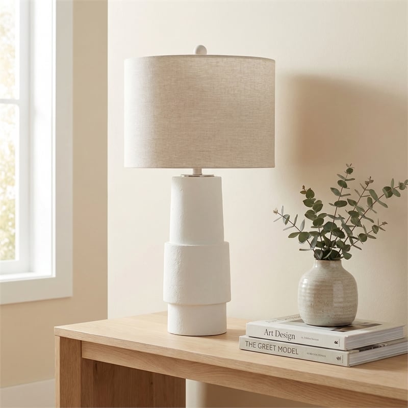 Bassett Mirror Selser Gold Metal Table Lamp with Fabric Shade