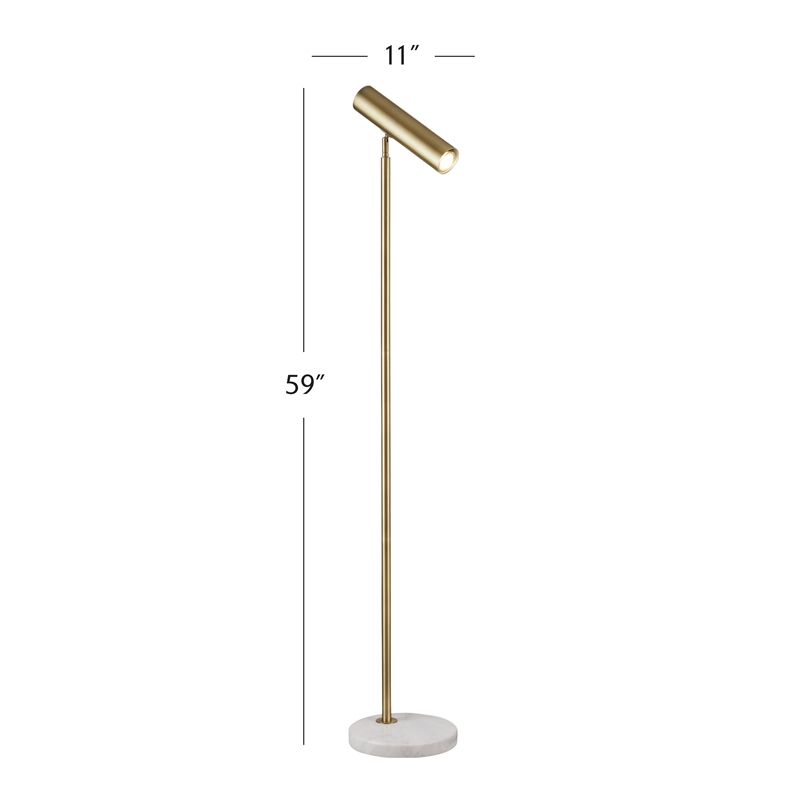 Bassett Mirror Thames White Modern Metal Floor Lamp for Home Decor