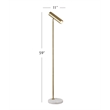 Bassett Mirror Thames White Modern Metal Floor Lamp for Home Decor