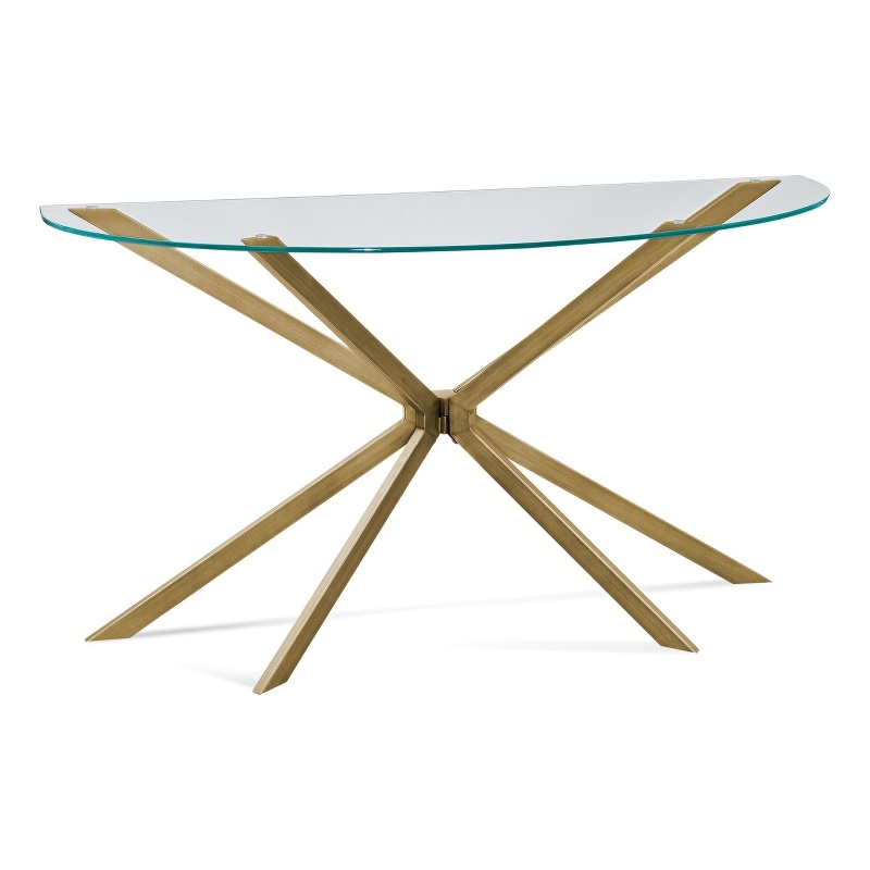 Bassett Mirror Modern Tess Metal Console Table in Gold