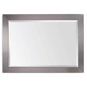 stainless wall mirror in brushed chrome polyurethane