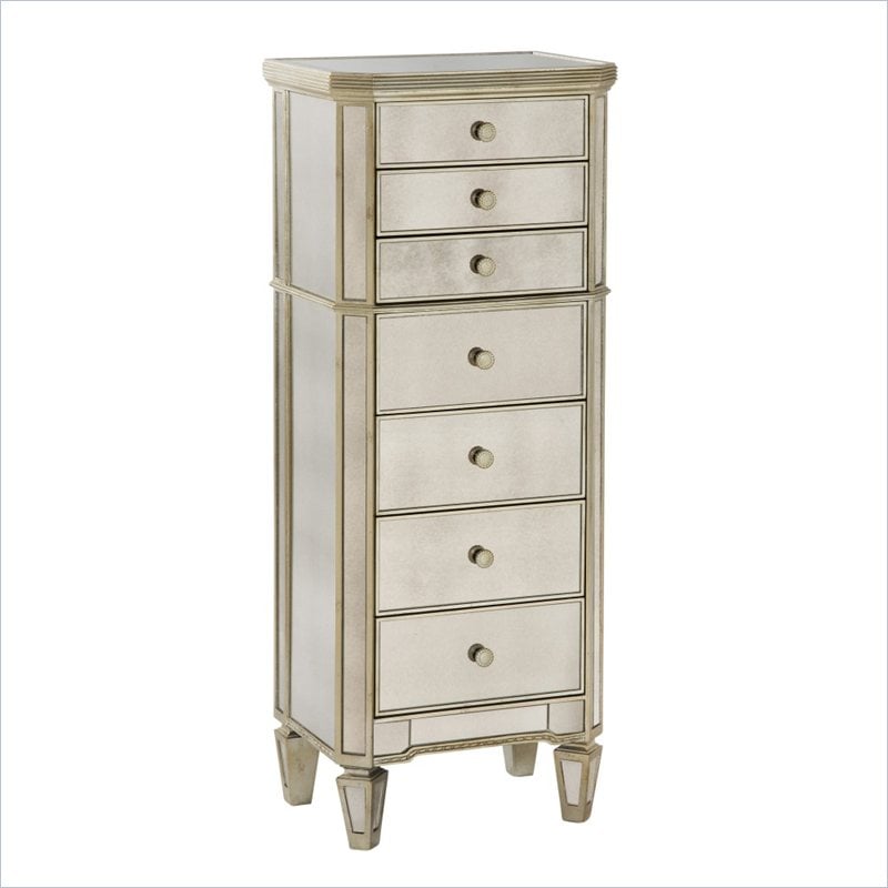 Bassett Mirror Borghese Mirrored Linen Chest in Silver   8311 227EC