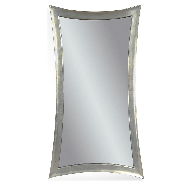 Bassett Mirror HourGlass Shaped Leaner Mirror in Silver Leaf M1718EC