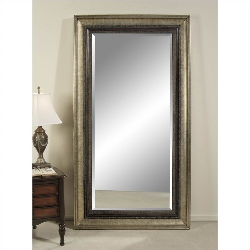 Bassett Mirror Galindo Leaner Mirror in Antique Silver M2633BEC