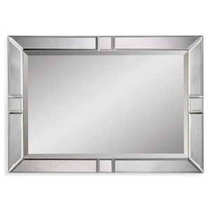 barbarella wall mirror in silver wood frame
