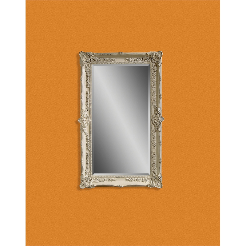 Garland Wall Mirror in Antique White Resin