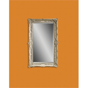 Garland Wall Mirror in Antique White Resin