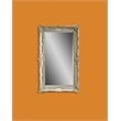 Antique White Floral Wood Wall Mirror