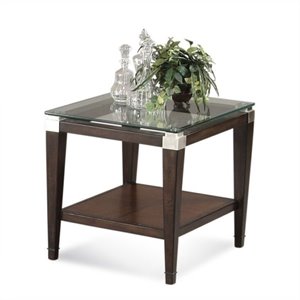 dunhill wood rectangle end table in walnut