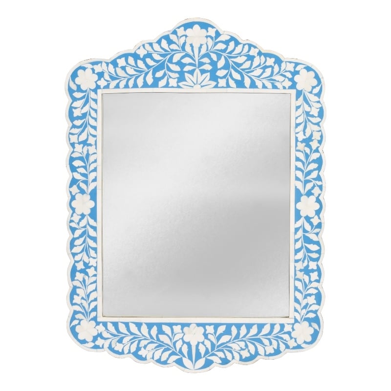 Butler Specialty Company Vivienne Bone Inlay Wall Mirror - Sky Blue And White