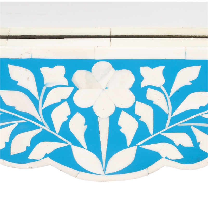 Butler Specialty Company Vivienne Bone Inlay Wall Mirror - Sky Blue And White
