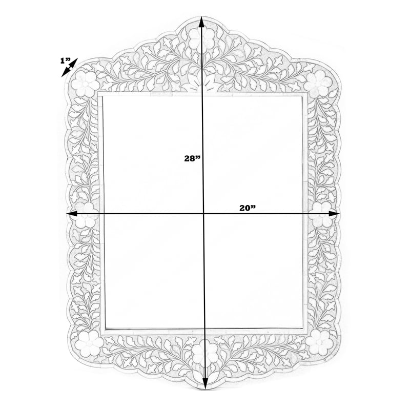 Butler Specialty Company Vivienne Bone Inlay Wall Mirror - Sky Blue And White