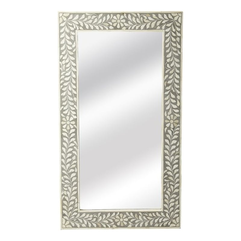 Butler Specialty Bone Inlay Wall Mirror In Gray Bone Inlay