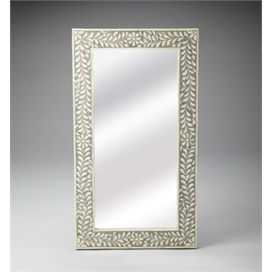 Butler Specialty Bone Inlay Wall Mirror in Gray Bone Inlay