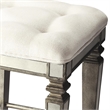 Butler Specialty Glass Bar Stool Chair in Silver With Square Seat & Footrest