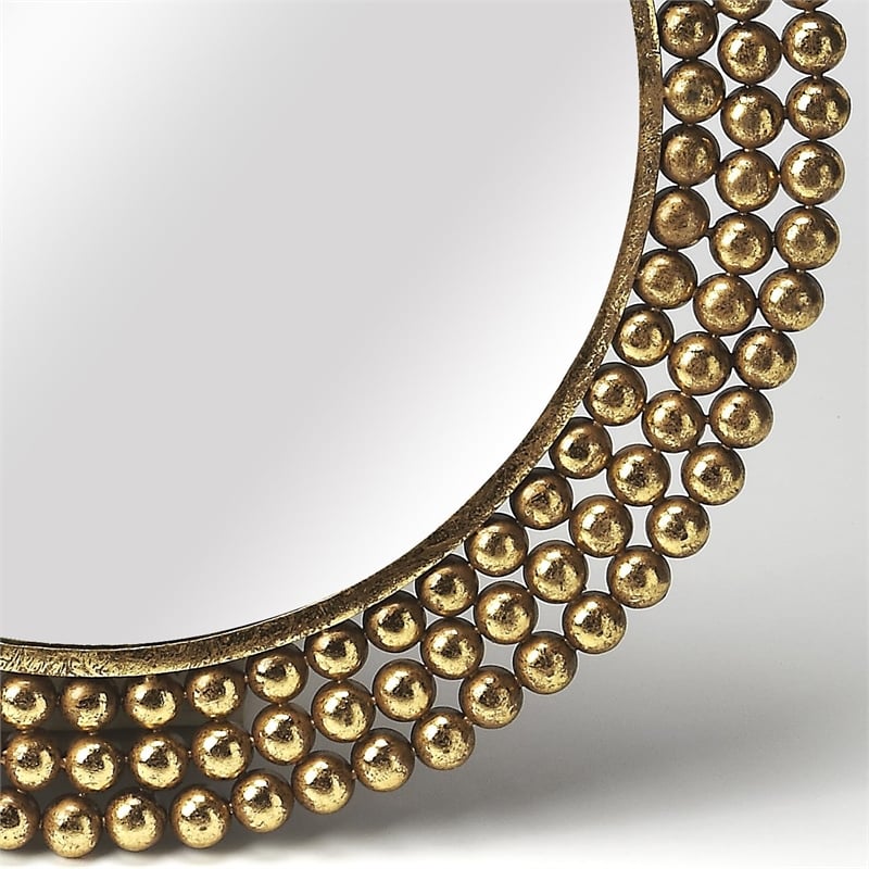 Butler Specialty Loft Round Accent Mirror In Gold