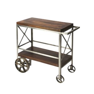 butler specialty industrial chic bar cart in multi-color