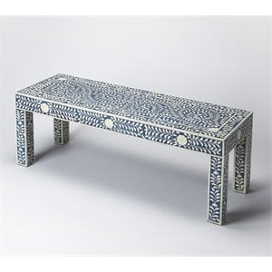 butler specialty bone inlay bench in blue bone inlay