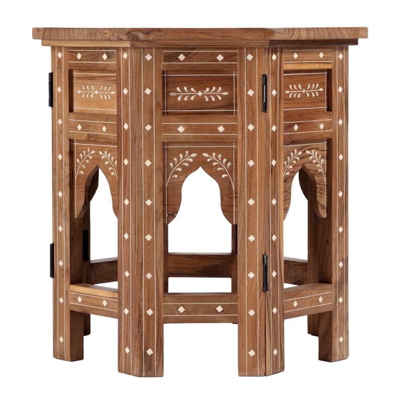 Butler Specialty Bone Inlay End Table In Wood And Bone Inlay