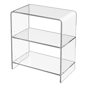 butler specialty company crystal clear 2 shelf acrylic bookcase - clear