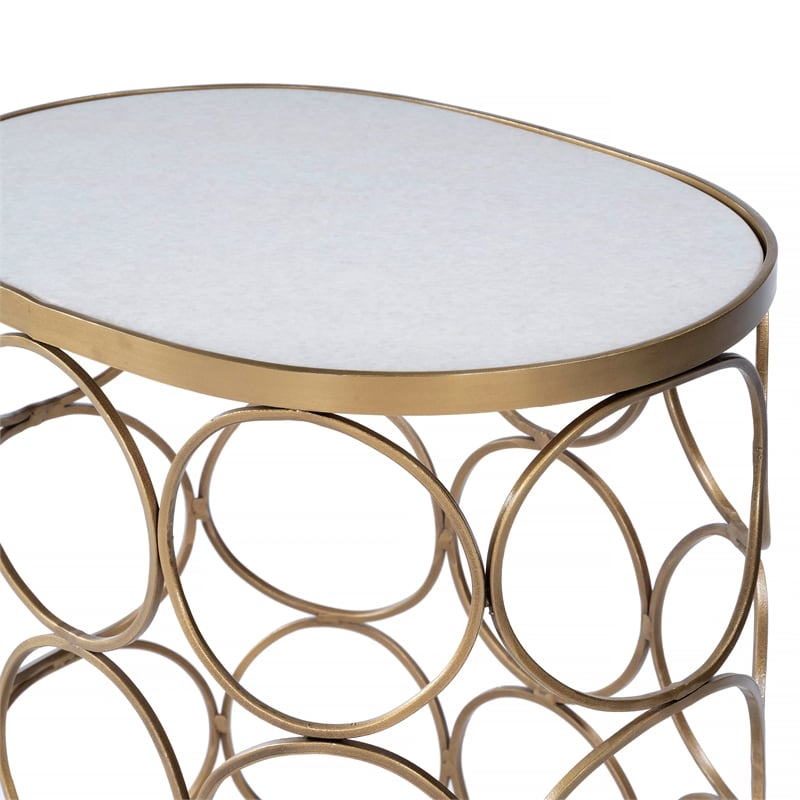 butler specialty loft oval end table in metalworks