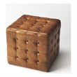 Butler Specialty Company Leon Genuine Leather Ottoman / Pouf - Brown