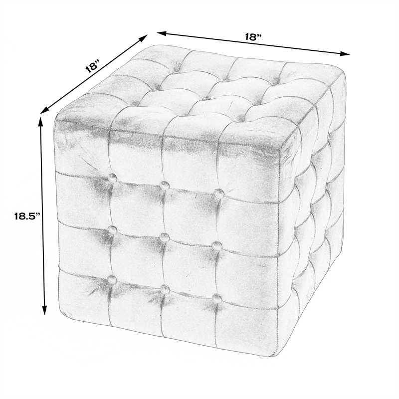 Butler Specialty Company Leon Genuine Leather Ottoman / Pouf - Brown