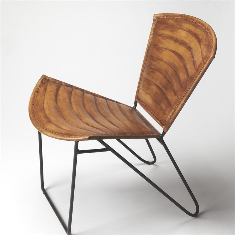 Butler Specialty Accent Seating Accent Chair in Brown Leather