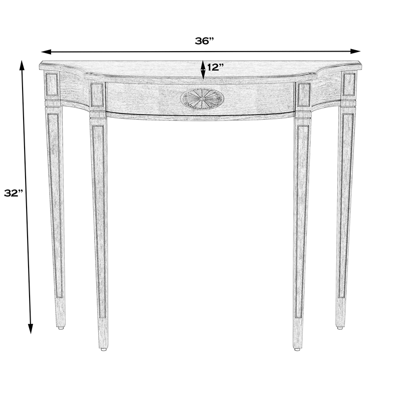 Butler Specialty Company Chester Wood Demilune Console Table - Driftwood
