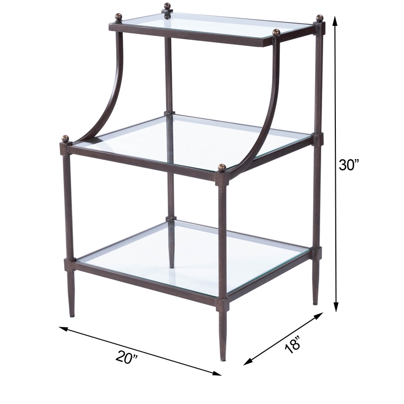 Butler Specialty Company Peninsula Metal and Glass End Table