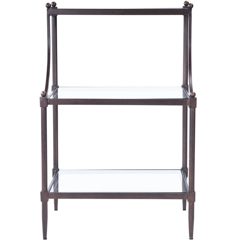 Butler Specialty Company Peninsula Metal and Glass End Table