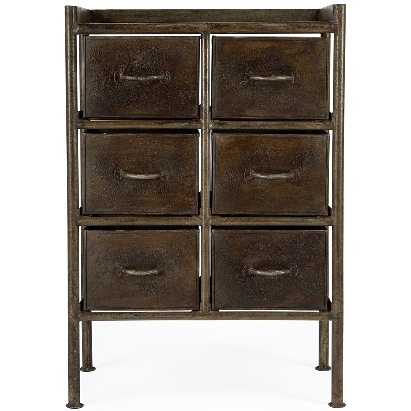 Butler Specialty Company Industrial Metal 6-Drawer Accent Chest - Bronze