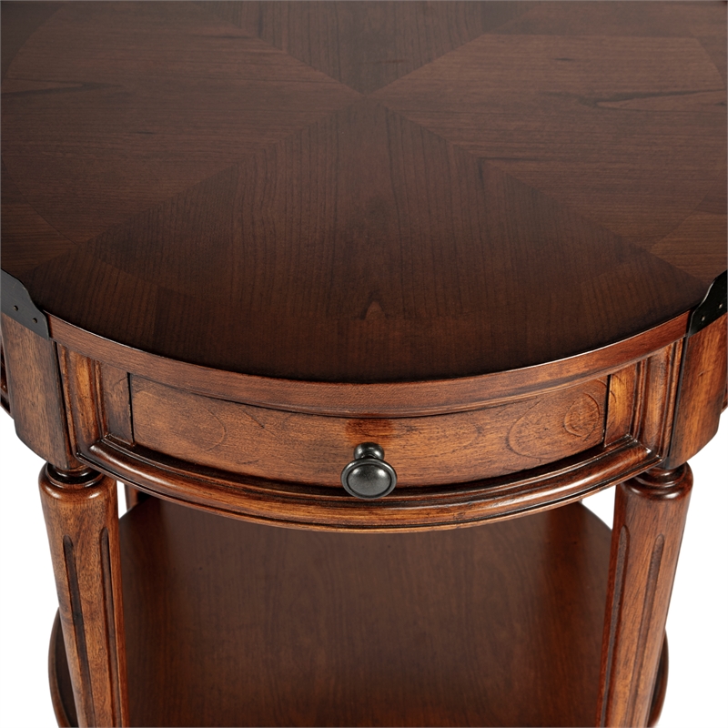 Butler Specialty Company End Table Nightstand Bedside Round in Wood - Brown