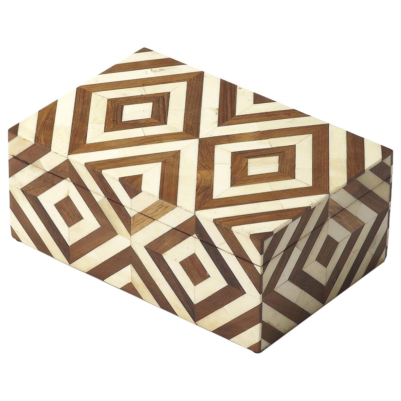 Butler Specialty Hors Doeuvres Maya Storage Box In Wood And Bone Inlay