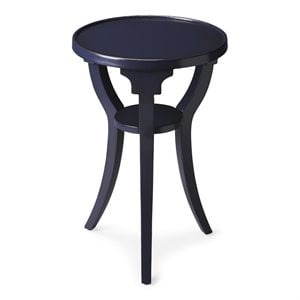Butler Specialty Company Dalton Wood Round 15.75&quotW Accent Table - Navy Blue