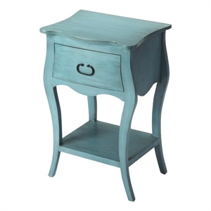 butler specialty company rochelle 1 drawer wood nightstand - blue