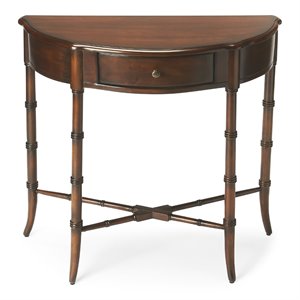 butler specialty plantation cherry demilune console table in brown