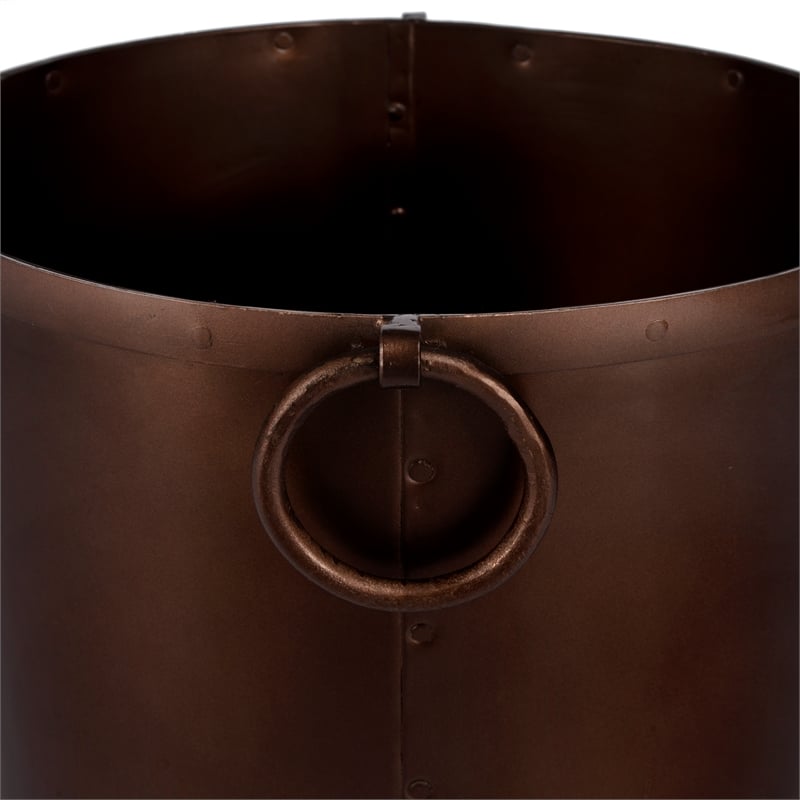 Butler Specialty Hors Doeuvres Round Handcrafted Iron Metal Planter In Copper