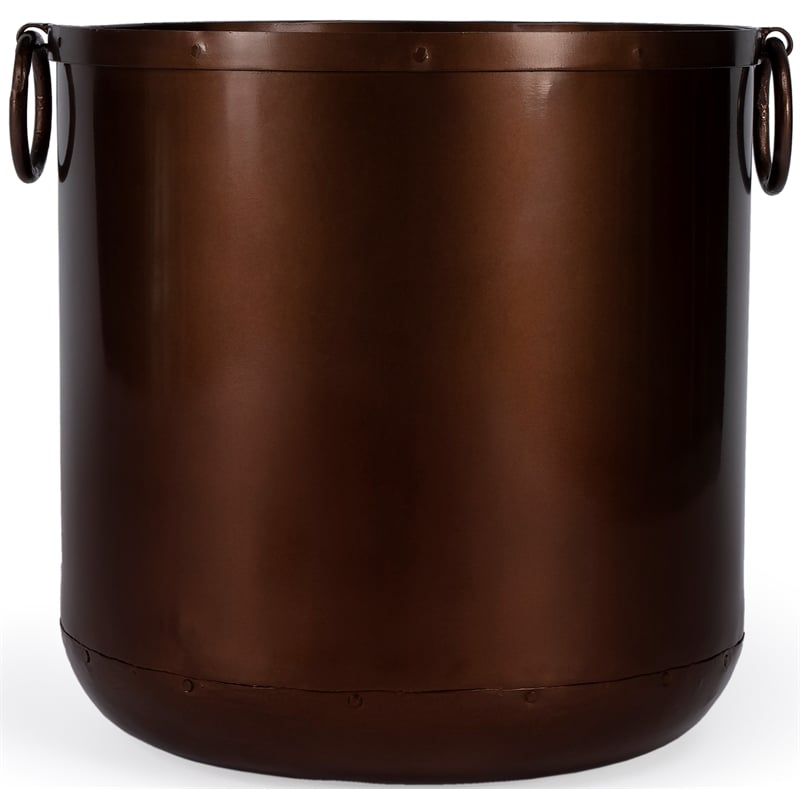 Butler Specialty Hors Doeuvres Round Handcrafted Iron Metal Planter In Copper