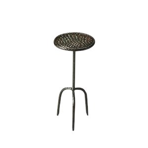 butler specialty industrial chic round pedestal table in gray