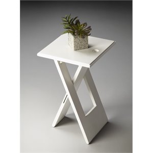 butler specialty butler loft square folding end table in white